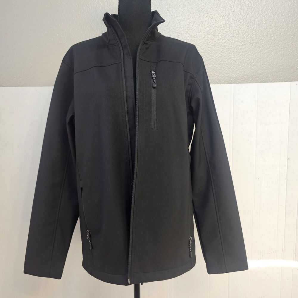 Swiss+Tech Men Softshell Jacket Coat Full Zip Bla… - image 1
